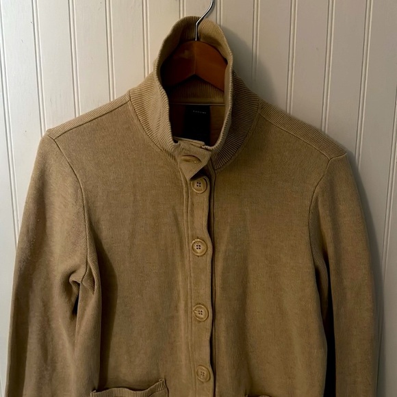 Basic Editions Tan Cardigan sz Small - Picture 13 of 15